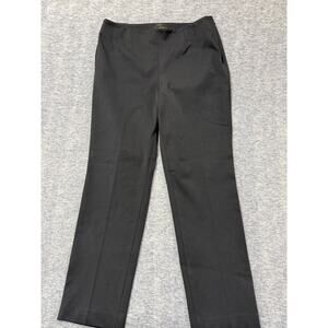 Talbots Curvy Straight Leg Trouser Dress Pant Black Side Button & Zipper Size 10